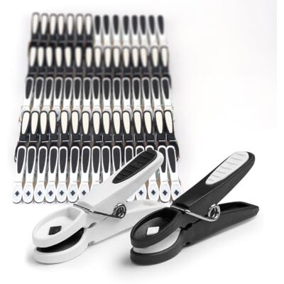Relaxdays wasknijpers, Soft Grip, 75 st., gecoat, extra sterk, zwart/wit handdoek- en sokkenknijpers Relaxdays wasknijpers, Soft Grip, 75 st., gecoat, extra sterk, zwart/wit handdoek- en sokkenknijpers