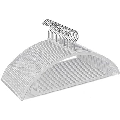TIMMY Plastic hangers 50 stuks geen schouderbult pak hangers chroom haken, antislip ruimtebesparende kleerhangers, zwaar, afgeronde hangers voor truien, jas, jassen, broeken, shirts, jurken grijze TIMMY Plastic hangers 50 stuks geen schouderbult pak hangers chroom haken, antislip ruimtebesparende kleerhangers, zwaar, afgeronde hangers voor truien, jas, jassen, broeken, shirts, jurken grijze