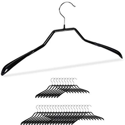 Relaxdays Kleerhangers, set van 30, brede schouders, antislip, rubber, van metaal, kostuum, jashanger, zwart, 30 stuks Relaxdays Kleerhangers, set van 30, brede schouders, antislip, rubber, van metaal, kostuum, jashanger, zwart, 30 stuks