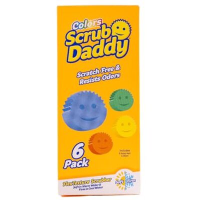 Scrub Daddy Afwasspons Set Temperatuurgevoelige Keuken Reinigingssponzen met Smiley Design Krasvrije Schrobspons voor Pannen & Servies Vaatwasmachinebestendig & Geurwerend Kleuren 6-Pack Scrub Daddy Afwasspons Set Temperatuurgevoelige Keuken Reinigingssponzen met Smiley Design Krasvrije Schrobspons voor Pannen & Servies Vaatwasmachinebestendig & Geurwerend Kleuren 6-Pack