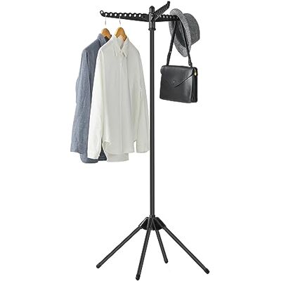 SONGMICS ULLR510B01 Droogrek voor kleding, 59 inch opvouwbaar wasdroogrek met 3 draaibare armen voor hangers, 4 poten, roestvrij staal, voor 27 kledingstukken, zwart SONGMICS ULLR510B01 Droogrek voor kleding, 59 inch opvouwbaar wasdroogrek met 3 draaibare armen voor hangers, 4 poten, roestvrij staal, voor 27 kledingstukken, zwart