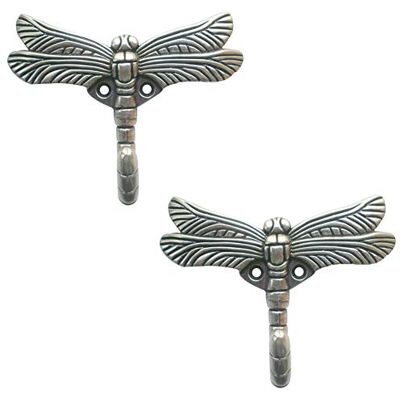 Geenite 2 stks Libelle Kapstok Haken Decoratieve Creativiteit Wandmontage Hanger Haak voor Thuis Handtas Sleutel Handdoek Badjas (Oud Zilver) Geenite 2 stks Libelle Kapstok Haken Decoratieve Creativiteit Wandmontage Hanger Haak voor Thuis Handtas Sleutel Handdoek Badjas (Oud Zilver)