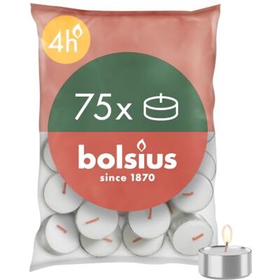 Bolsius Theelicht - 75 stuks - 4 uur brandduur Bolsius Theelicht - 75 stuks - 4 uur brandduur