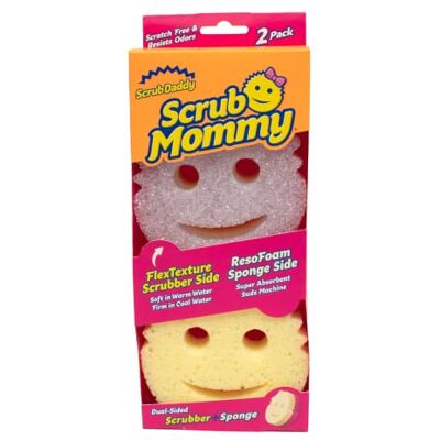 Scrub Daddy Scrub Mommy Dubbelzijdige Schoonmaakborstel met FlexTexture Technologie Temperatuurgevoelige Spons voor Keuken met Zachte en Schurende Zijde Schuurspons voor de Afwas voor Keuken Violet 2-Pack Scrub Daddy Scrub Mommy Dubbelzijdige Schoonmaakborstel met FlexTexture Technologie Temperatuurgevoelige Spons voor Keuken met Zachte en Schurende Zijde Schuurspons voor de Afwas voor Keuken Violet 2-Pack