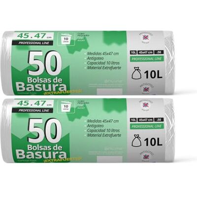 OFITURIA Vuilniszakken, robuust, voor vuilnisbakken, 5 l, lekvrij, ideaal voor badkamer, kantoor of keuken, geschikt voor alle soorten afval, 45 x 47 cm, 50 zakken, 100 l OFITURIA Vuilniszakken, robuust, voor vuilnisbakken, 5 l, lekvrij, ideaal voor badkamer, kantoor of keuken, geschikt voor alle soorten afval, 45 x 47 cm, 50 zakken, 100 l