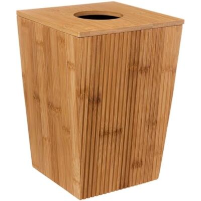 5 five simply smart 5five Afvalemmer voor badkamer, 6 liter, van bamboe, met deksel, design voor toilet 5 five simply smart 5five Afvalemmer voor badkamer, 6 liter, van bamboe, met deksel, design voor toilet