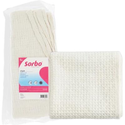Sorbo Wafeldoek Absorberende Pluisvrije Keukendoeken met Wafelstructuur, Schoonmaakdoek voor Keuken en Aanrecht, Herbruikbaar en Geschikt voor de Wasmachine, 5 Stuks Sorbo Wafeldoek Absorberende Pluisvrije Keukendoeken met Wafelstructuur, Schoonmaakdoek voor Keuken en Aanrecht, Herbruikbaar en Geschikt voor de Wasmachine, 5 Stuks