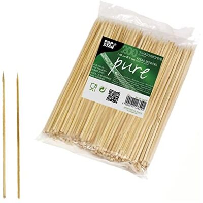 PAPSTAR 200x shashlikspiesen van hout 40 cm lange grillspiesen XXL Extra stabiele houten spiesen van berkenhout, 5 mm diameter, splinterarm, ideaal voor barbecue-avonden PAPSTAR 200x shashlikspiesen van hout 40 cm lange grillspiesen XXL Extra stabiele houten spiesen van berkenhout, 5 mm diameter, splinterarm, ideaal voor barbecue-avonden