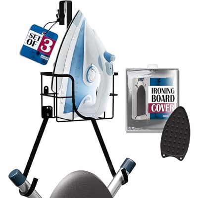 Hearth & Harbor Strijkplankhouder Wandhouder & Over de deur Hanger, Wasruimte Strijkplank & Ijzer Hanger, Opslag Caddy Iron Houder T&V Vormvormig, Strijkplank Cover & Pad Set Warmte Reflecterend & Vlekbestendig Hearth & Harbor Strijkplankhouder Wandhouder & Over de deur Hanger, Wasruimte Strijkplank & Ijzer Hanger, Opslag Caddy Iron Houder T&V Vormvormig, Strijkplank Cover & Pad Set Warmte Reflecterend & Vlekbestendig
