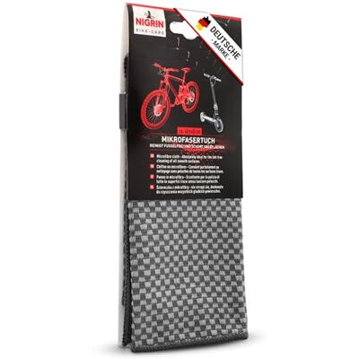 Nigrin Bike-Care Microvezeldoek 2-in-1, voor het reinigen van e-bikes, scooters of fietsen, met één kant voor hardnekkig vuil en een zachte kant, voor een pluisvrije reiniging, grijs Nigrin Bike-Care Microvezeldoek 2-in-1, voor het reinigen van e-bikes, scooters of fietsen, met één kant voor hardnekkig vuil en een zachte kant, voor een pluisvrije reiniging, grijs