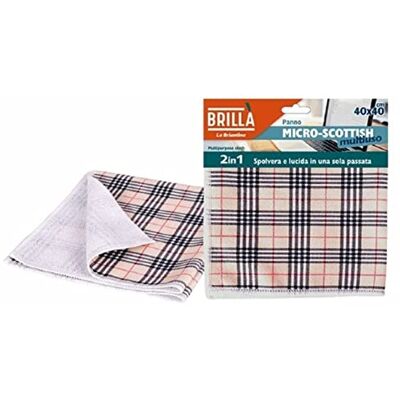 La Briantina Scottish Stofdoek van microvezel, dubbele actie, stof- en glanzend, voor schermen en zilver, herbruikbaar, 40 x 40 cm La Briantina Scottish Stofdoek van microvezel, dubbele actie, stof- en glanzend, voor schermen en zilver, herbruikbaar, 40 x 40 cm