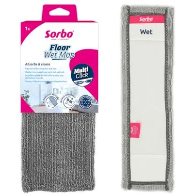 Sorbo Floor Wet Mop Absorberende Microvezeldweil, Absorberende en Pluisvrije Dweil voor Vloeren, Geschikt voor Multi-Click, Wasmachinebestendig Sorbo Floor Wet Mop Absorberende Microvezeldweil, Absorberende en Pluisvrije Dweil voor Vloeren, Geschikt voor Multi-Click, Wasmachinebestendig