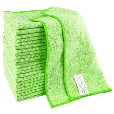 IDEA HOME Microvezeldoek 24 stuks reinigingsdoeken 30 x 30 cm microvezel reinigingsdoek voor keuken, huis, ramen keukendoek, groen IDEA HOME Microvezeldoek 24 stuks reinigingsdoeken 30 x 30 cm microvezel reinigingsdoek voor keuken, huis, ramen keukendoek, groen