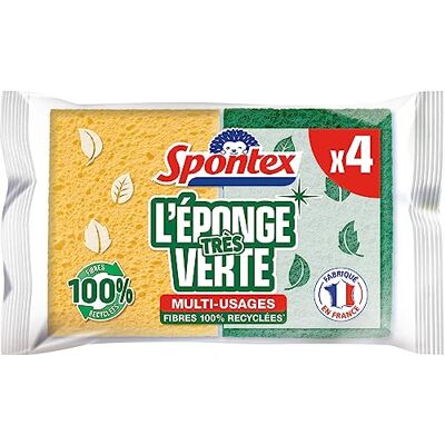 Spontex De groene spons – 4 schuursponzen groen – zuinig Spontex De groene spons – 4 schuursponzen groen – zuinig
