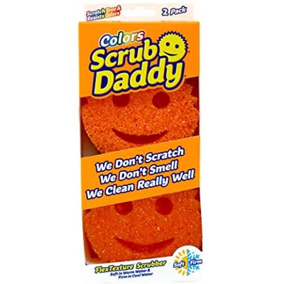 Scrub Daddy Afwasspons Set Temperatuurgevoelige Keuken Reinigingssponzen met Smiley Design Krasvrije Schrobspons voor Pannen & Servies Vaatwasmachinebestendig & Geurwerend Oranje 2-pack Scrub Daddy Afwasspons Set Temperatuurgevoelige Keuken Reinigingssponzen met Smiley Design Krasvrije Schrobspons voor Pannen & Servies Vaatwasmachinebestendig & Geurwerend Oranje 2-pack