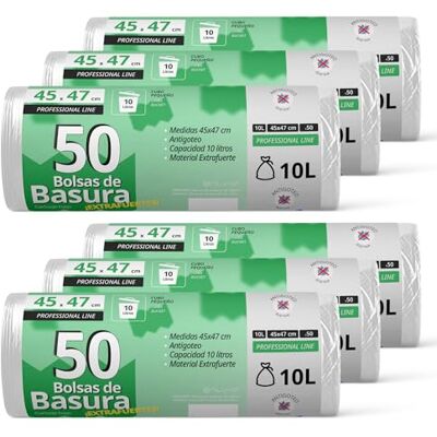 OFITURIA Vuilniszakken, robuust, 10 l, lekvrij, ideaal voor badkamer, kantoor of keuken, geschikt voor alle soorten afval, 45 x 47 cm, 300 zakken, 10 l OFITURIA Vuilniszakken, robuust, 10 l, lekvrij, ideaal voor badkamer, kantoor of keuken, geschikt voor alle soorten afval, 45 x 47 cm, 300 zakken, 10 l
