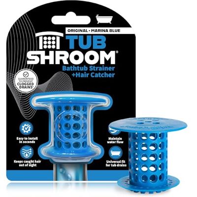 TubShroom Revolutionaire Tub Drain Protector Haar Vanger/Zeef/Strop, Blauw TubShroom Revolutionaire Tub Drain Protector Haar Vanger/Zeef/Strop, Blauw