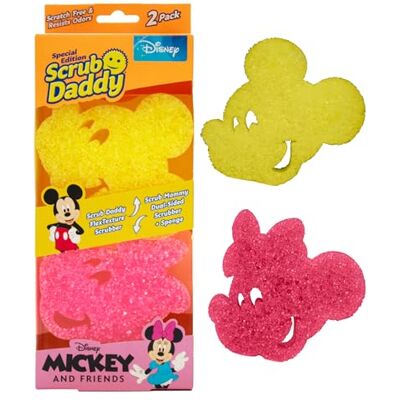 Scrub Daddy Disney Mickey & Minnie Dish Sponge Twin Pack, Smiley Face Sponges for Cleaning & Washing Up Kitchen Non Scratch Scourers with FlexTexture Firm & Soft Scrubbing, Dishwashing Scrubber Scrub Daddy Disney Mickey & Minnie Dish Sponge Twin Pack, Smiley Face Sponges for Cleaning & Washing Up Kitchen Non Scratch Scourers with FlexTexture Firm & Soft Scrubbing, Dishwashing Scrubber