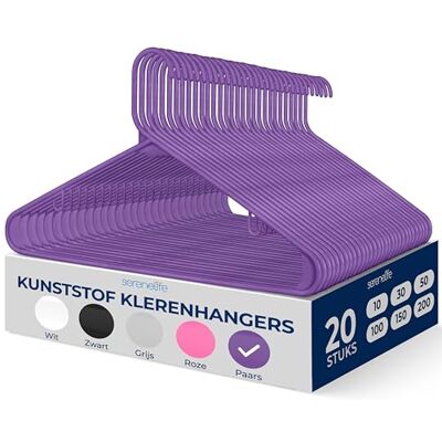 SereneLife Kleerhanger Plastic Hangers Antislip Ruimtebesparende Kledinghangers 20 Stuks Duurzaam en Sterk voor Hemden, Truien, Hoodies, Kinderkleding en Jurken Lichtgewicht Paars SereneLife Kleerhanger Plastic Hangers Antislip Ruimtebesparende Kledinghangers 20 Stuks Duurzaam en Sterk voor Hemden, Truien, Hoodies, Kinderkleding en Jurken Lichtgewicht Paars