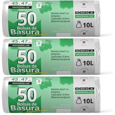 OFITURIA Vuilniszakken, robuust, voor vuilnisbakken, 5 l, lekvrij, ideaal voor badkamer, kantoor of keuken, geschikt voor alle soorten afval, 45 x 47 cm, 50 zakken, 150 l OFITURIA Vuilniszakken, robuust, voor vuilnisbakken, 5 l, lekvrij, ideaal voor badkamer, kantoor of keuken, geschikt voor alle soorten afval, 45 x 47 cm, 50 zakken, 150 l