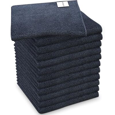 PORTENTUM Microvezeldoeken, 12 stuks, Donkergrijs Multifunctionele Schoonmaakdoekjes van 360 g/m² voor Auto, Ramen, Keuken en Badkamer, Wasbare en Niet-schurende Doeken, 32 x 32 cm PORTENTUM Microvezeldoeken, 12 stuks, Donkergrijs Multifunctionele Schoonmaakdoekjes van 360 g/m² voor Auto, Ramen, Keuken en Badkamer, Wasbare en Niet-schurende Doeken, 32 x 32 cm