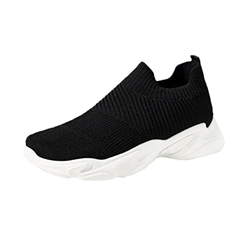 Qixiu Sneakers loopschoenen antislip mesh lichte loopschoenen fitness sneaker dames trailloopschoenen schoenen vrije tijd loopschoenen sportschoenen, zwart, 37 EU