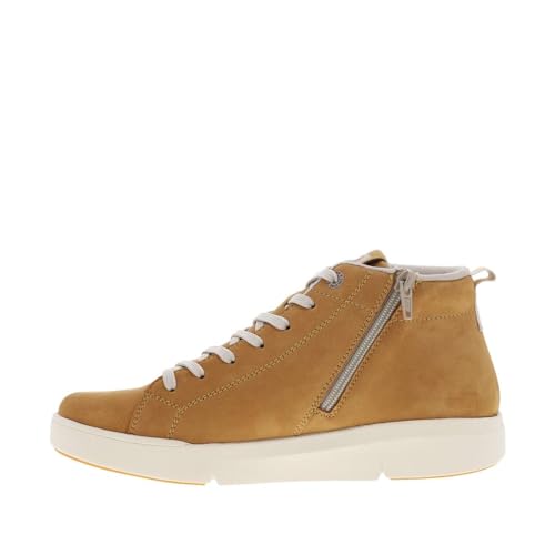 Rieker Montantes Nubuck Honing sneakers met halfwigzool en veters, beige en ritssluiting, Schatje., 38 EU