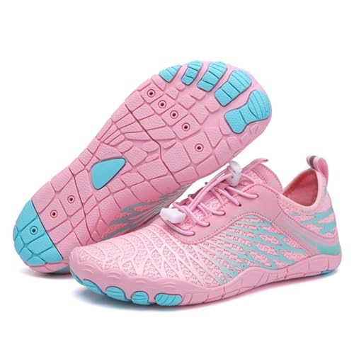 saVgu Wandelschoenen Barefoot Dames, Wandelschoenen, Barefoot Schoenen, Brede Toe Box Antislip Barefoot Outdoor Schoenen Unisex (Color : Pink, Size : US-5.5)