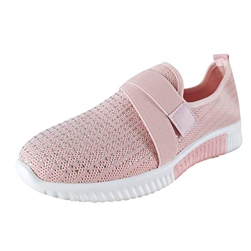 Generic 2024 Nieuwe Casual Vrouwen Vrije tijd Mode Outdoor Schoenen Ademend Slip On Vrouwen Neon Tennisschoenen, roze, 7 UK 3X-Narrow