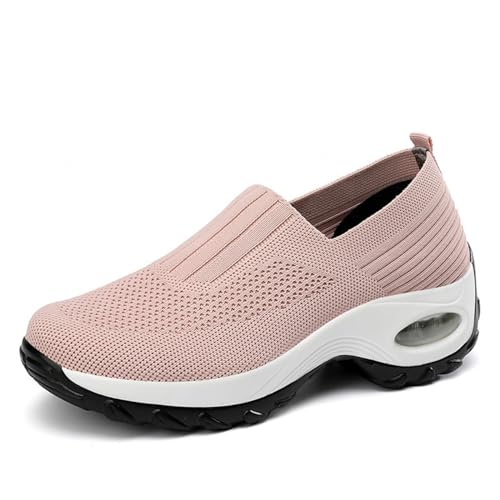 DHFMNLS Jazzdanssneakers voor dames, dames mesh ademende jazzsneakers Dames moderne jazzschoenen,pink-41EU