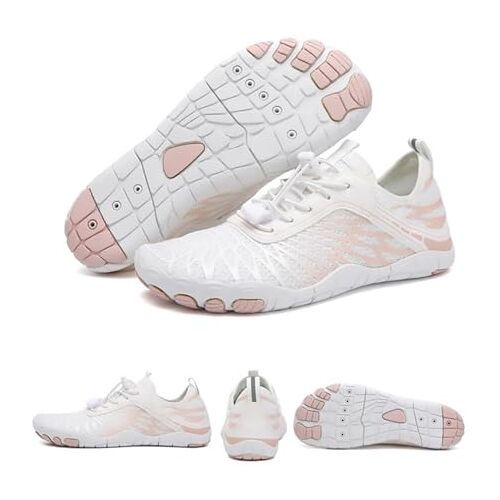 Distrainar Wandelschoenen Barefoot Unisex, Pro Footwear Barefoot Dames, Wandelschoenen Barefoot Dames, Antislip Barefoot Schoenen (Color : White, Size : 8 Women/6 Men)