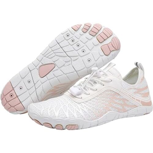 Distrainar Wandelschoenen Barefoot Unisex, Barefoot Vitality Schoenen, Wandelschoenen Barefoot Dames, Barefoot Schoenen Dames Brede Toe Box (Color : White, Size : 7)