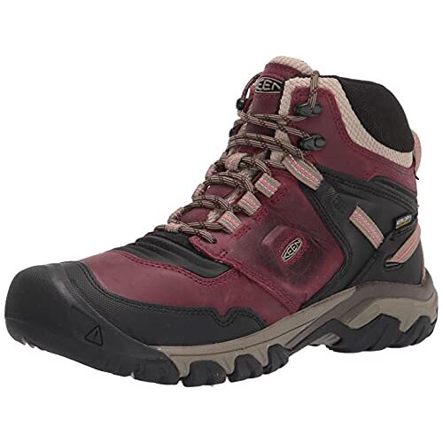 KEEN Wandelschoen Ridge Flex Mid Waterdicht dames Klassieke laarzen , Rabarber Zwart , 35.5 EU