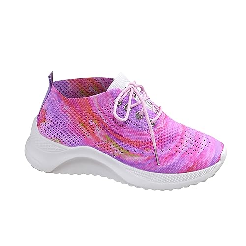 Qixiu Witte sportschoenen dames zwart gym loopschoenen fitness turnschoenen loopschoenen trailloopschoenen outdoor wandelschoenen lichtgewicht, roze, 39 EU
