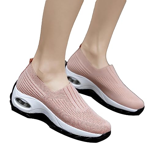 Novent Wandelsneakers voor dames, sportieve, elastische slip-on wandelschoenen voor dames, slip-on wandelschoenen voor dames, damesschoenen om te lopen