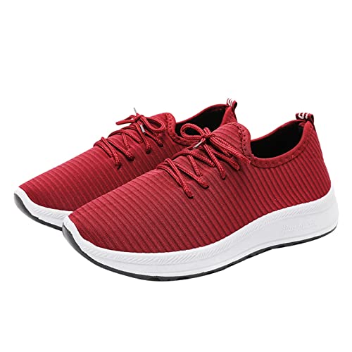 XIUH Sportschoenen voor dames, hardloopschoenen, fitnessschoenen, loopschoenen, joggingschoenen, halfhoge schoenen, halfhoge schoenen, kushion loopschoenen voor dames, lichte sportschoenen, 3 rood., 40 EU