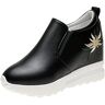 UnoSheng Gymschoenen Slip-on Casual Hakwiggen Vrije Tijd Ademende Schoenen Outdoor Dames Vrijetijdsschoenen Wighak Schoenen Dames Zomer, zwart, 40 EU