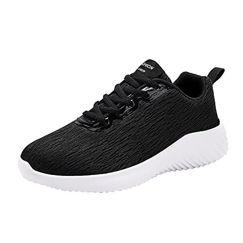 Qixiu Hardloopschoenen voor heren, antislip, mesh, lichte loopschoenen, fitness, orthopedische schoenen, trailloopschoenen, schoenen voor heren, wit, 41 EU