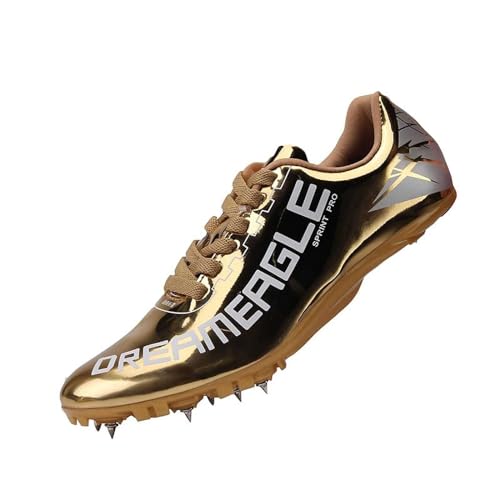 Generic Mannen Track Loopschoenen Atletiek Veld Sneaker Casual Schoenen Mannen Sneaker, Goud, 5 UK 3X-Narrow