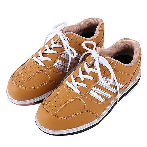 NGARY Bowling schoenen voor heren mode bowling sneakers professionele gazon bowls schoenen voor beginners,Koffie,46 EU