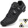 NGARY Unisex fietsschoenen compatibel met peloton peloton look spd spd-sl delta cleats road fietsen fietsen fietsschoenen voor mannen vrouwen binnen fietsen fietsen fietsen,zwart,46 EU