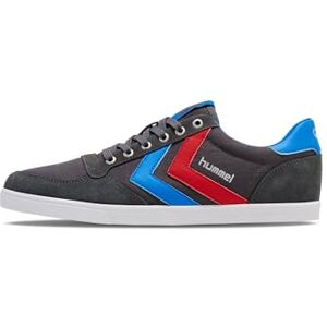 hummel SLIMMER STADIL LOW, CASTLEROCK/RIBBONRED/BRIL BLUE, 41 hummel SLIMMER STADIL LOW, CASTLEROCK/RIBBONRED/BRIL BLUE, 41