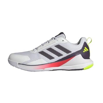 adidas Heren Novaflight 2 Indoor Shoes, Cloud White/Aurora Met. / Aurora Plum, 41 1/3 EU adidas Heren Novaflight 2 Indoor Shoes, Cloud White/Aurora Met. / Aurora Plum, 41 1/3 EU