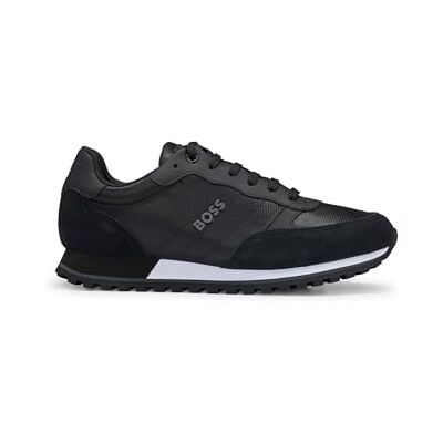 Boss Parkour-L Runn sneakers voor heren, loopschoenen met kunstleren afwerking, Zwart 001, 48 EU Boss Parkour-L Runn sneakers voor heren, loopschoenen met kunstleren afwerking, Zwart 001, 48 EU