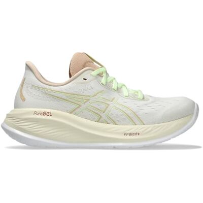 ASICS Gel-Cumulus 26 hardloopschoen voor dames, Crème/Verlicht Geel, 11 ASICS Gel-Cumulus 26 hardloopschoen voor dames, Crème/Verlicht Geel, 11