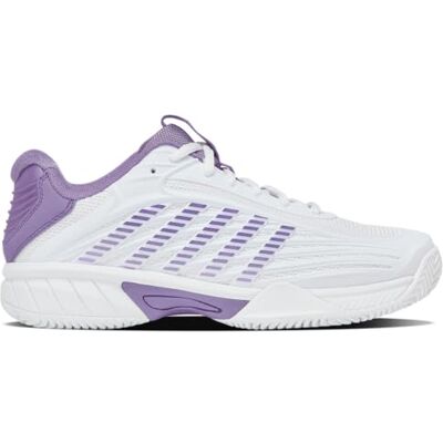 K-Swiss Hypercourt Express 3 Clay tennisschoen voor dames, wit/paars haze/lunar rok, 43 EU K-Swiss Hypercourt Express 3 Clay tennisschoen voor dames, wit/paars haze/lunar rok, 43 EU