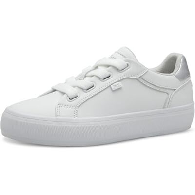 s.Oliver Platte damessneakers met veters, low top, wit, 38 EU, wit, 38 EU s.Oliver Platte damessneakers met veters, low top, wit, 38 EU, wit, 38 EU