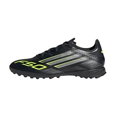 adidas Uniseks-Volwassen F50 LEAGUE Turf Football Boots, Core Black/Iron Metallic/Lucid Lemon, 43 1/3 EU adidas Uniseks-Volwassen F50 LEAGUE Turf Football Boots, Core Black/Iron Metallic/Lucid Lemon, 43 1/3 EU