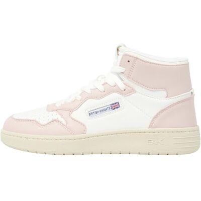 British Knights Noors Mid Sneakers voor dames, wit, roze, 41 EU British Knights Noors Mid Sneakers voor dames, wit, roze, 41 EU