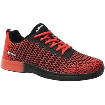 Pyramid Path Lite naadloze mesh bowlingschoenen voor heren lichtgewicht naadloos ontwerp, atletische pasvorm, ademend gebreid bovenwerk, universele glijzolen, Rood/Zwart, 43 EU Pyramid Path Lite naadloze mesh bowlingschoenen voor heren lichtgewicht naadloos ontwerp, atletische pasvorm, ademend gebreid bovenwerk, universele glijzolen, Rood/Zwart, 43 EU